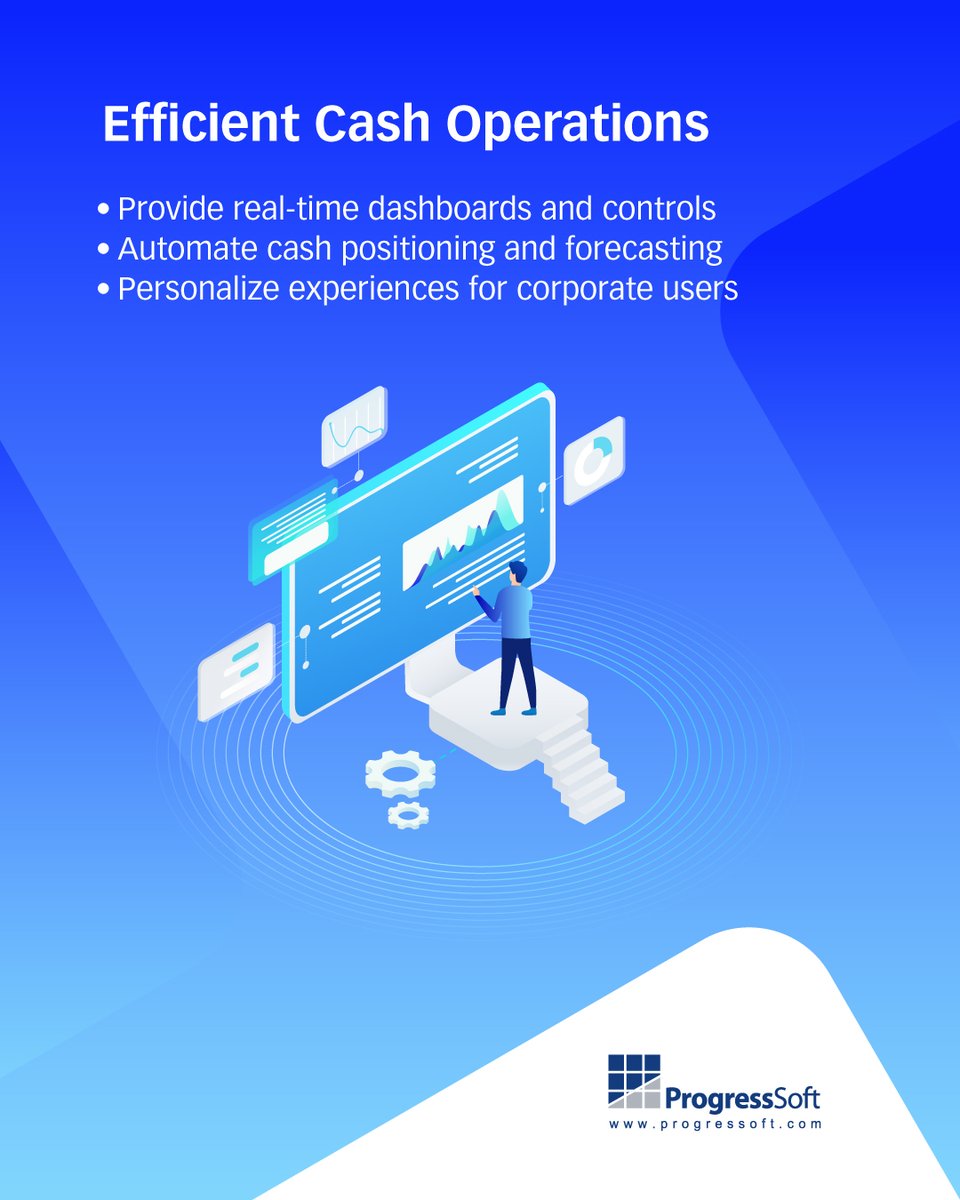 Redefine the corporate banking experience.
ProgressSoft’s Corporate Banking equips banks to meet business clients’ expectations with real-time access, automation and customizable dashboards.
Discover how: psly.me/Zn5zzB