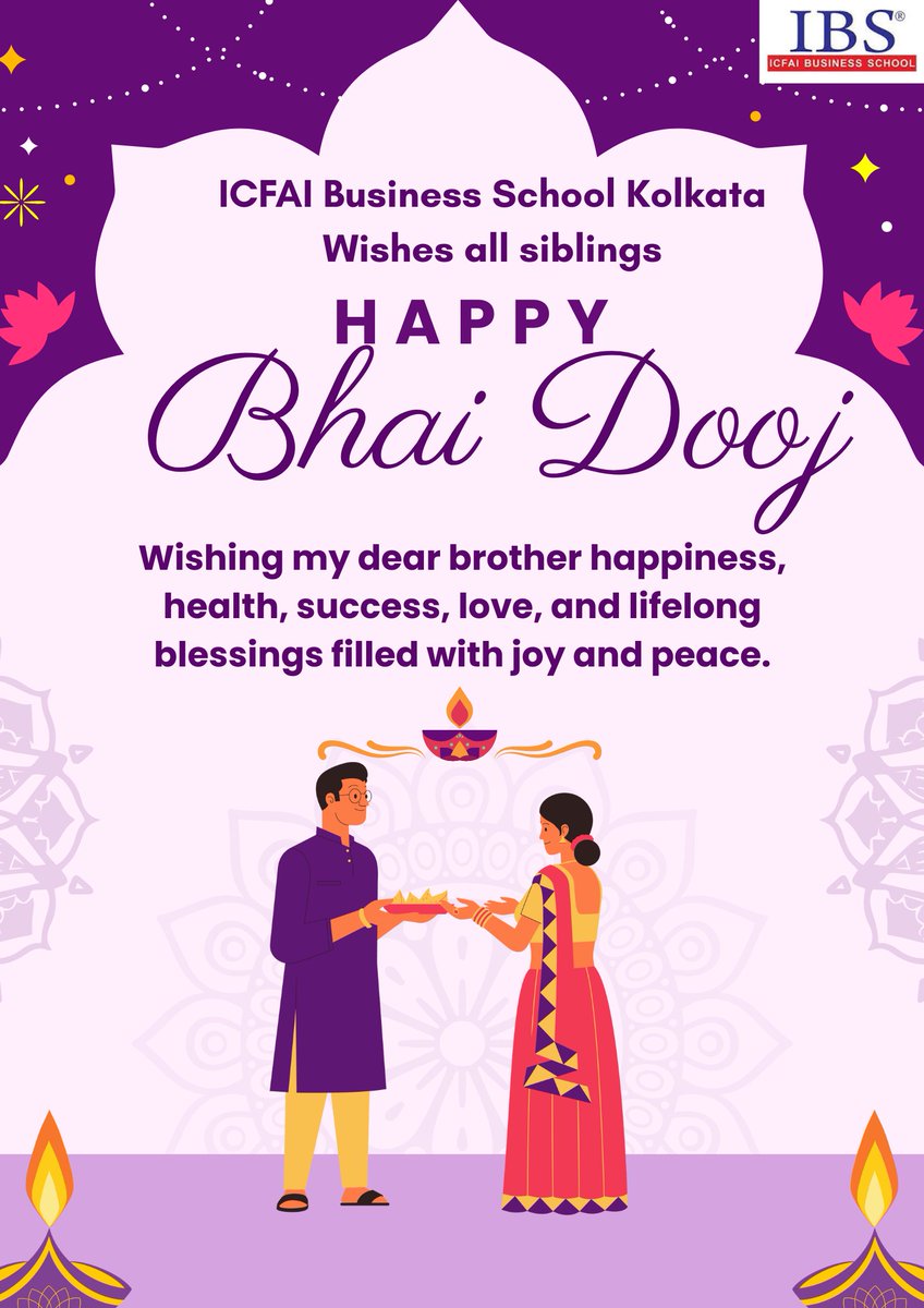 Siblings are the first companions of our childhood, and the forever friends of our life 🌸

On this Bhai Dooj, the entire family of IBS Kolkata cherishes the sacred bond of brother and sister, woven with love and laughter.
#BhaiDooj #IBSKolkata #FestivalOfBonds #SiblingLove