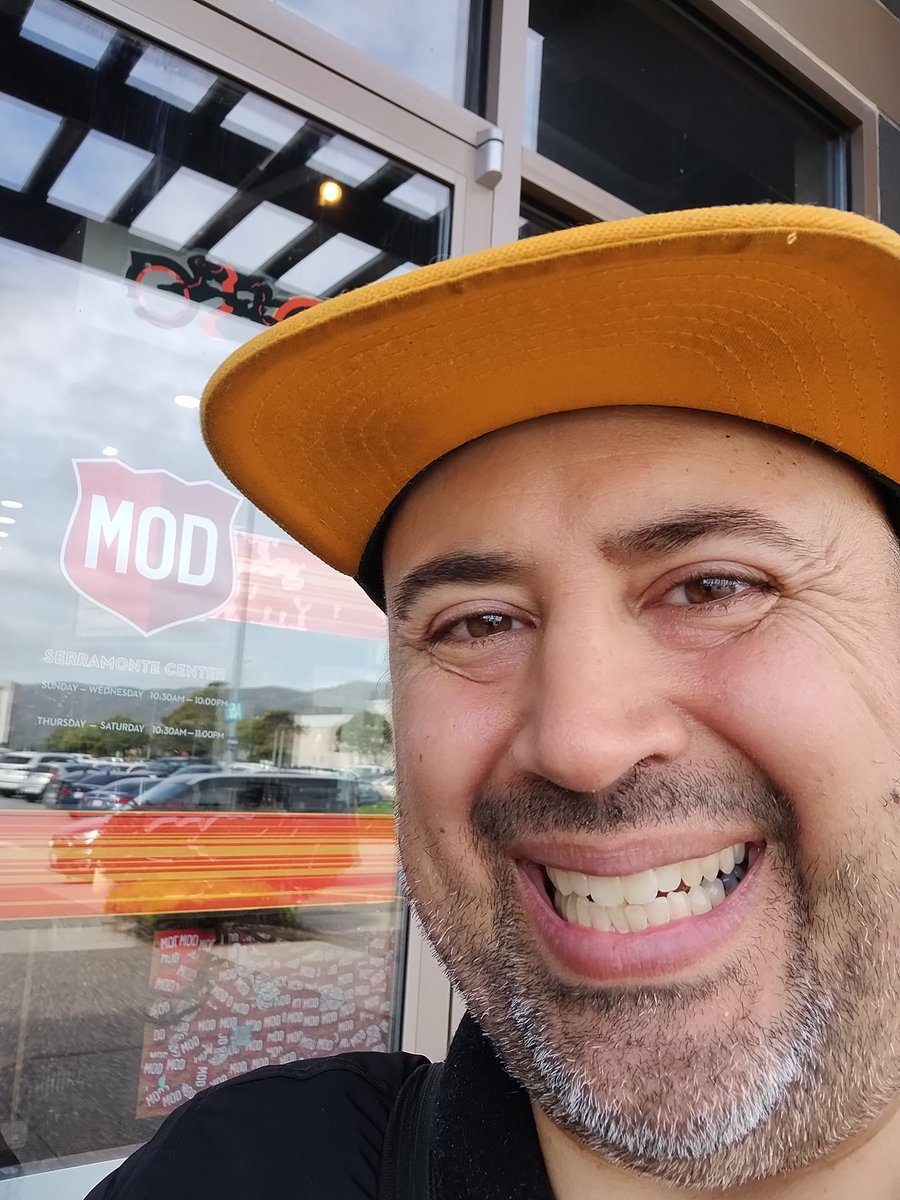 DannyOcchipinti's tweet image. Me looking kinda amber by MOD pizza 🍕 today!!  This selfie gave me the vicinity juice 🧃🥤 to go to the Spirit Halloween store 🏪 to take some photos there like I was a cool 😎 kid that got tickets 🎟️ to do it!!  #modpizza #amber