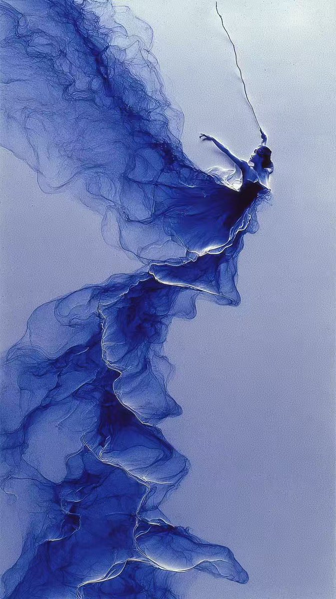 The Soul Like Ink💧
She isn't flying. She is... dissolving. Like a single drop of deep blue ink in clear water, gracefully becoming ethereal. What do you feel from this? Sadness, release, or peace?
#AIGC #AIArt #Art #Surreal #Blue #Poetry