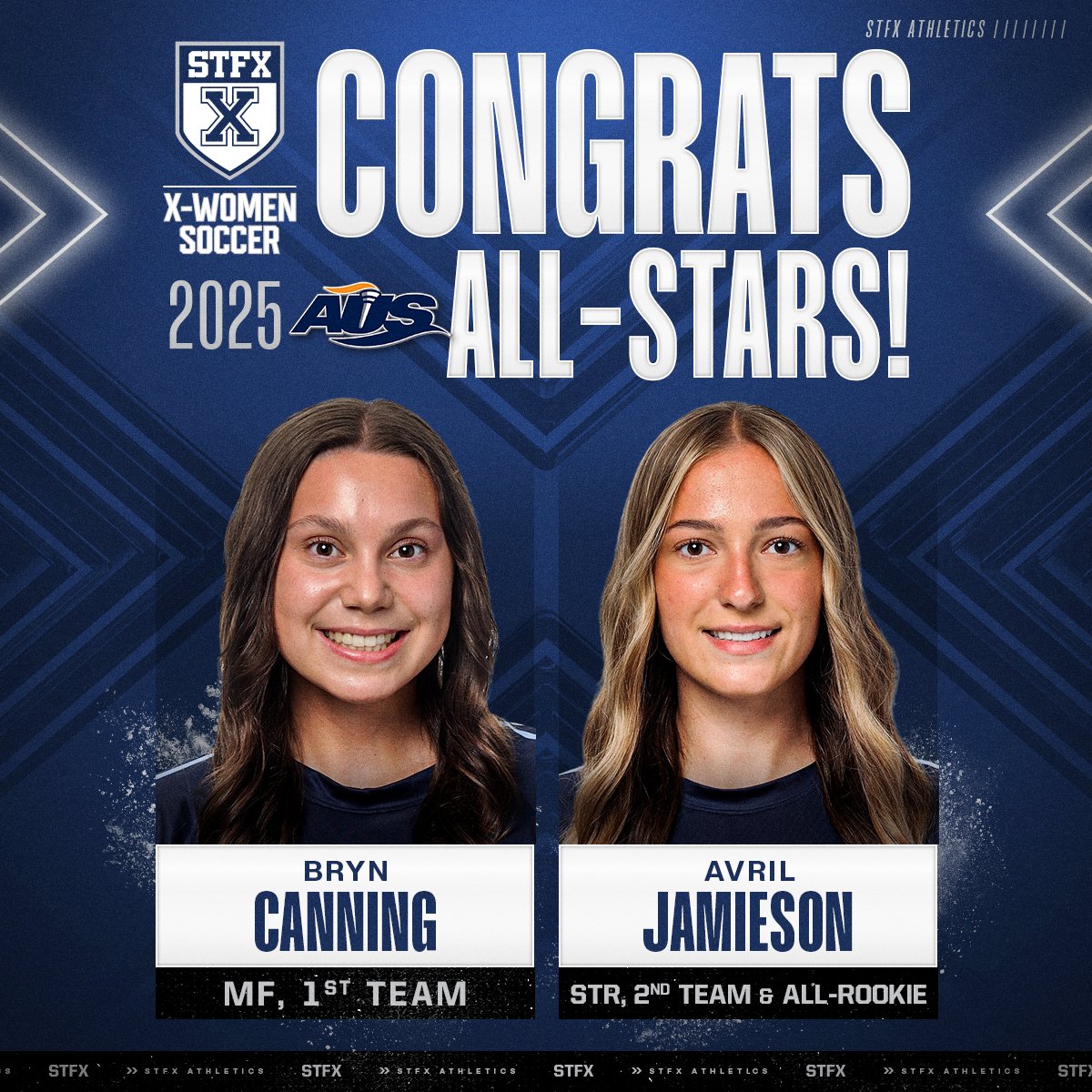 StFXAthletics's tweet image. Congrats to Bryn Canning &amp;amp; Avril Jamieson on the AUS Soccer accolades! #goxgo

Details: goxgo.ca/sports/wsoc/20…