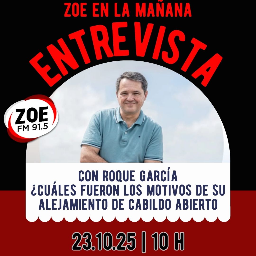 🎙️ Este jueves en #ZoeEnLaMañana,
<a href="/JPercoUy/">Joanna Perco</a> conversa con <a href="/RoqueJCGarcia/">Roque García</a>
, quien revela los motivos de su alejamiento de Cabildo Abierto y su visión actual. 

📅 23/10 | 🕙 10 h
📻 Escuchá por ZOE FM 91.5

#Uruguay #Politica