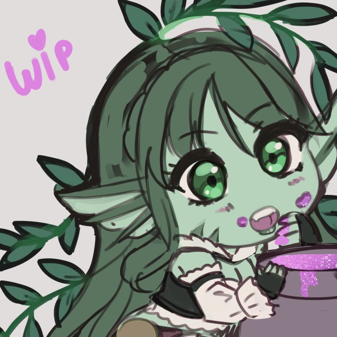 commiss wip 😋💚💜