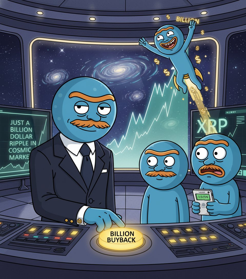 MrOneAI's tweet photo. When you hit “BILLION BUYBACK” and suddenly XRP’s moon mission is NASA-level 🚀💸 #JustRippleThings https://t.co/IyrvJM0xGa