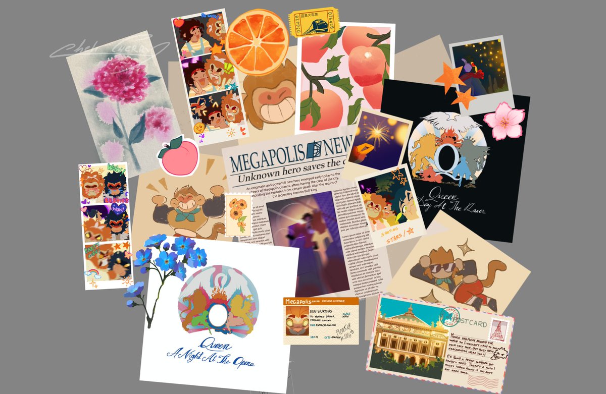 This are the stickers, drawings  and photos that are above, and they are memories that Wukong saved for himself 😼