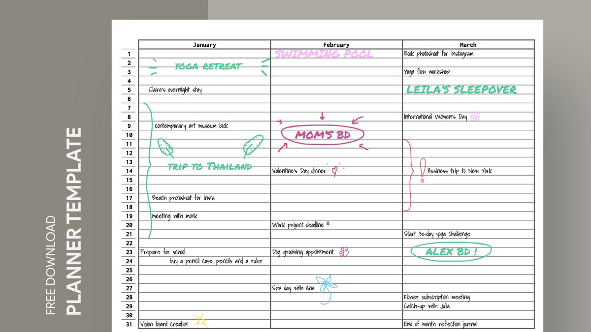 gdoc_io's tweet image. Yearly Overview Printable Planner Free Google Docs Template. Can be used free of charge for business, education, and personal use.
Get free → gdoc.io/planner-templa…
#gdoc #googledocs #yearlyoverviewplanner #yearatglanceplanner #yearplanner #yearlyplanner #printableplanner