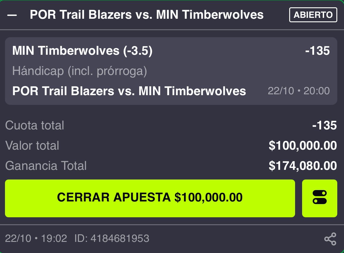 ElReyApostador_'s tweet photo. ACABO DE APOSTAR 100 MIL PESOS EN LA NBA. ESTE MOMIO ES UN MALDITO REGALO, SE LAS PASO GRATIS PARA QUE COBREN CONMIGO. QUIERO VER MÁS DE 1,000 LIKES PARA SEGUIR DANDO FREES DIARIO: https://t.co/nd0zVDOP1o