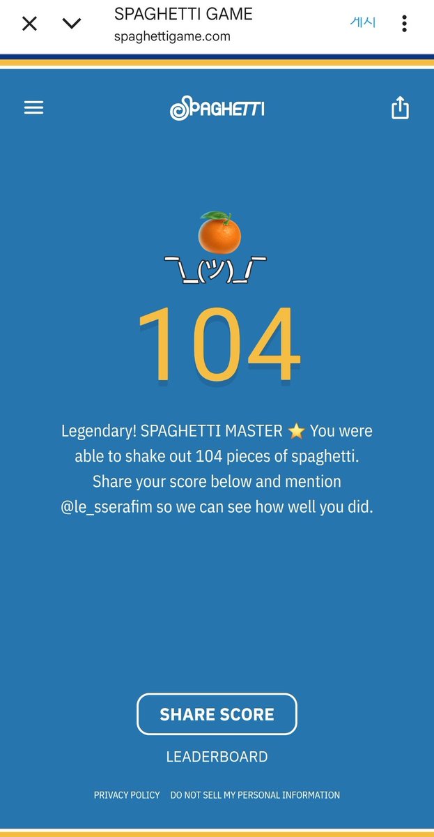 BloomFearnot's tweet image. #spaghettigame 👑🍝 104 noodles
Legendary! SPAGHETTI MASTER 🌟
spaghettigame.com
😇 1등이랑 40개 차이느...