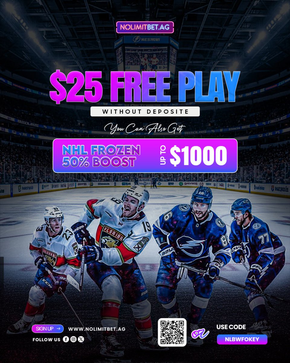 Okechukwu_odd's tweet photo. ๐ Get in the Game with $25 FREE PLAY! ๐ฅ
No deposit needed โ just pure action on the ice! โ๏ธ
Plus, score the NHL Frozen 50% Boost up to $1000 for even bigger wins! ๐ฅ
๐ฏ Use code: NLBWFOKEY
๐ Join now: https://t.co/RWoMTxZGE8
#NoLimitBet #NHLBonus #FreePlay #Frozen50 #HockeyNight #BetSmart #NoLimitNation