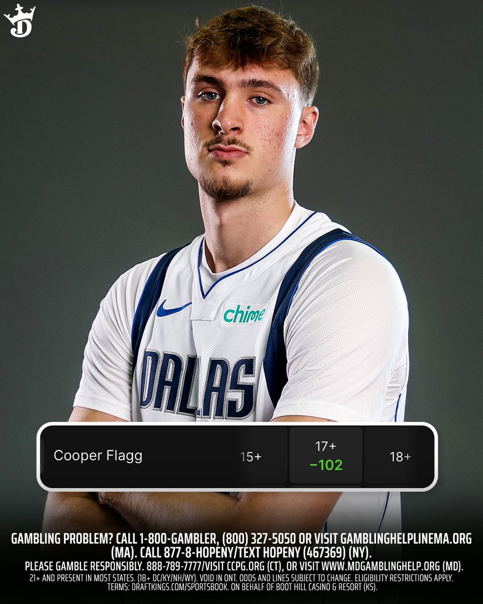 DKSportsbook's tweet image. Call it now 👇 

Cooper Flagg will finish with ___ points in his NBA debut👀