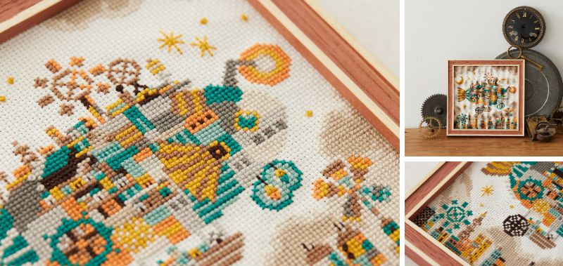 本日発売📣 ／ 空想街雑貨店の水彩画がクロスステッチで登場。 18