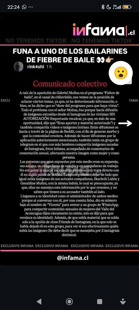 MacarenaCBar's tweet image. Ahí esta la funa del bailarin de Carlyn para los sapos como yo 🐸#FiebreDeBaileCHV