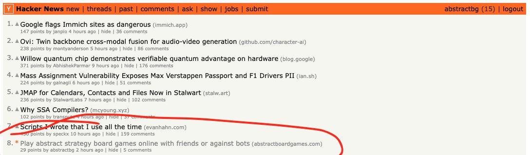 Abstract_BG's tweet photo. Huh, my website reached the front page of Hackernews https://t.co/WcRVOAI7pq