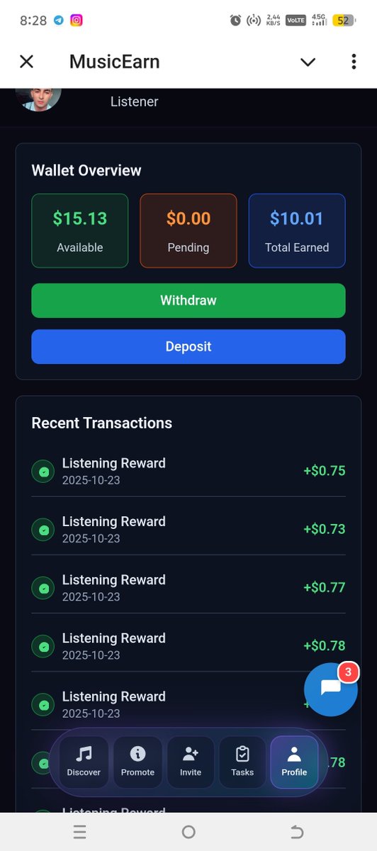 pineda11819's tweet image. 💎 Real cash withdrawals, 100K+ users already profiting!

🎵 Join MusicEarn, earn money by listening to music!
🎯 Earn $1.6 per minute listening to music
t.me/musicearns_bot…

#viralpost #BNB #cript