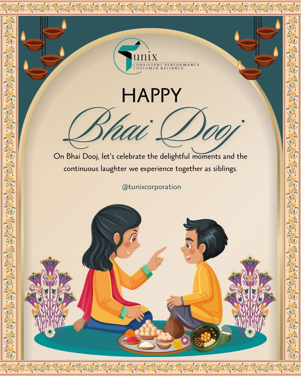 TunixCorpration's tweet image. "May this Bhai Dooj strengthen bonds and bring prosperity to every home. Tunix Corporation sends warm wishes for happiness and success. 🙌
#HappyBhaiDooj #TunixCorporation #EngineeringExcellence"
