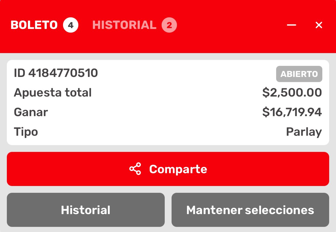 Voy por $16,000 pesos. Les dejé parlay en el canal de mi compa: t.me/+dL5-udYRvfEzM…

Vayan a unirse, es GRATIS. 

Tu ❤️ si ya la clavaste!!!