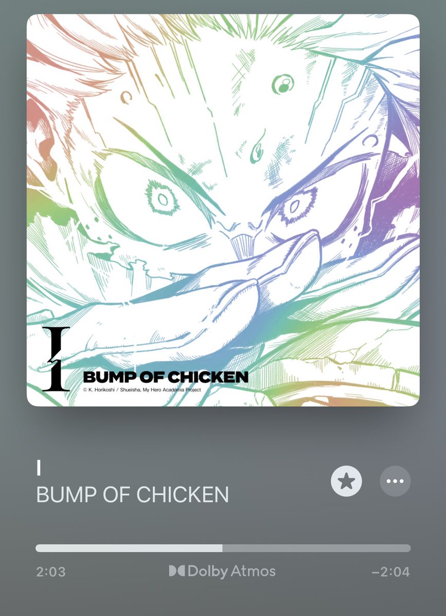 ほぼ毎日聴いてる🍖
#ポルノグラフィティ 
#BUMPOFCHICKEN 
#ヒロアカ