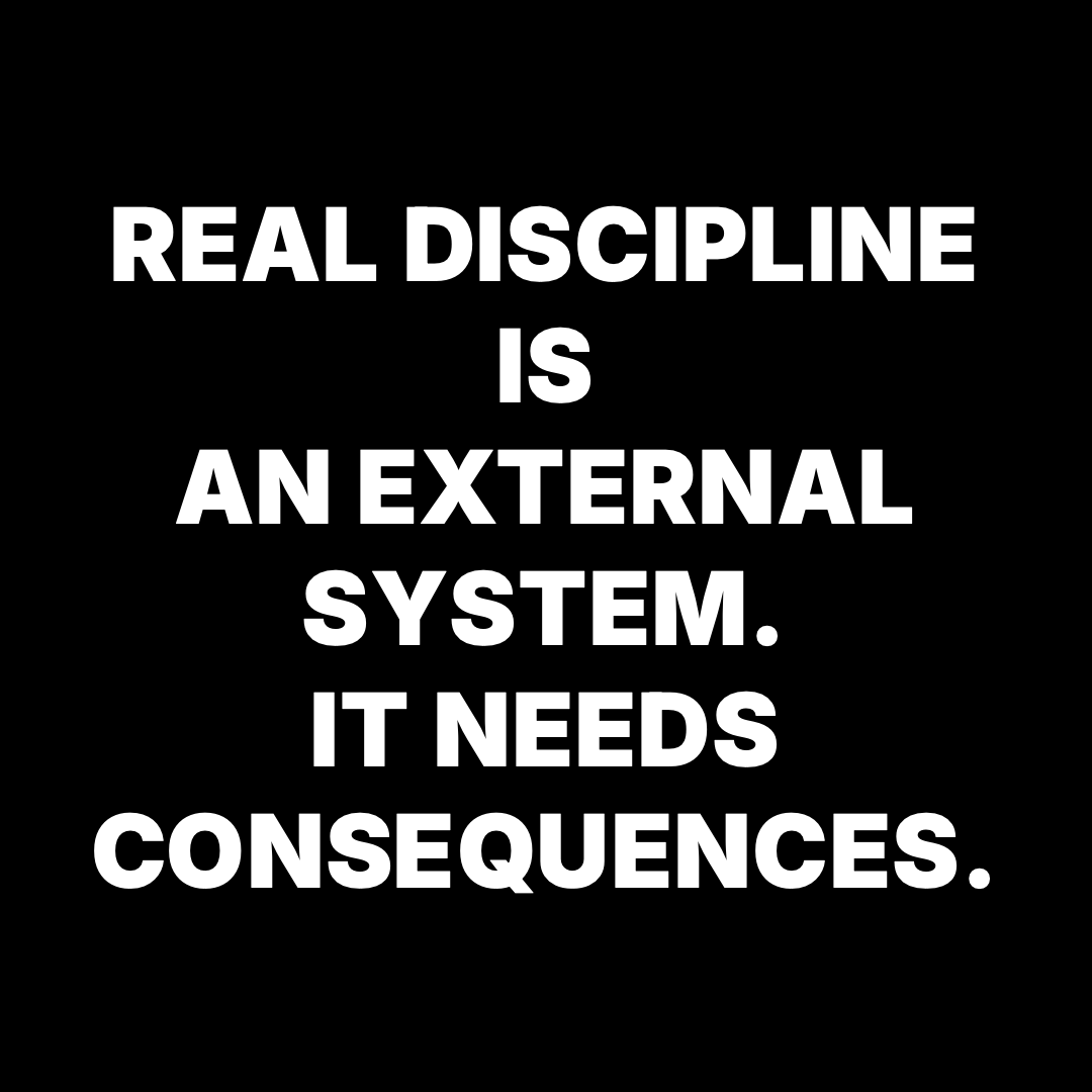 PreDawnTech's tweet photo. So, what is REAL discipline?

It's not a feeling you summon from within. 

It's a structure you build on the outside.

3/4 https://t.co/zPc6xDKFTO