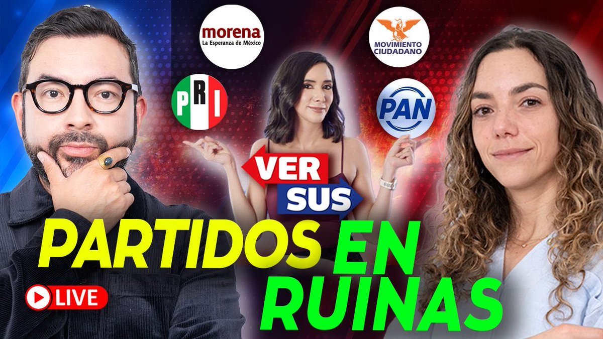 🔥Versus | NUEVO HORARIO |  8:00 pm

youtu.be/AfD1EnTbiFQ

Debatimos sobre el futuro de los partidos políticos en México

👉Morena se consolida, el PAN busca reinventarse y el PRI... ¡Descúbrelo en este episodio de hoy! 

¿Qué viene para el sistema político mexicano?