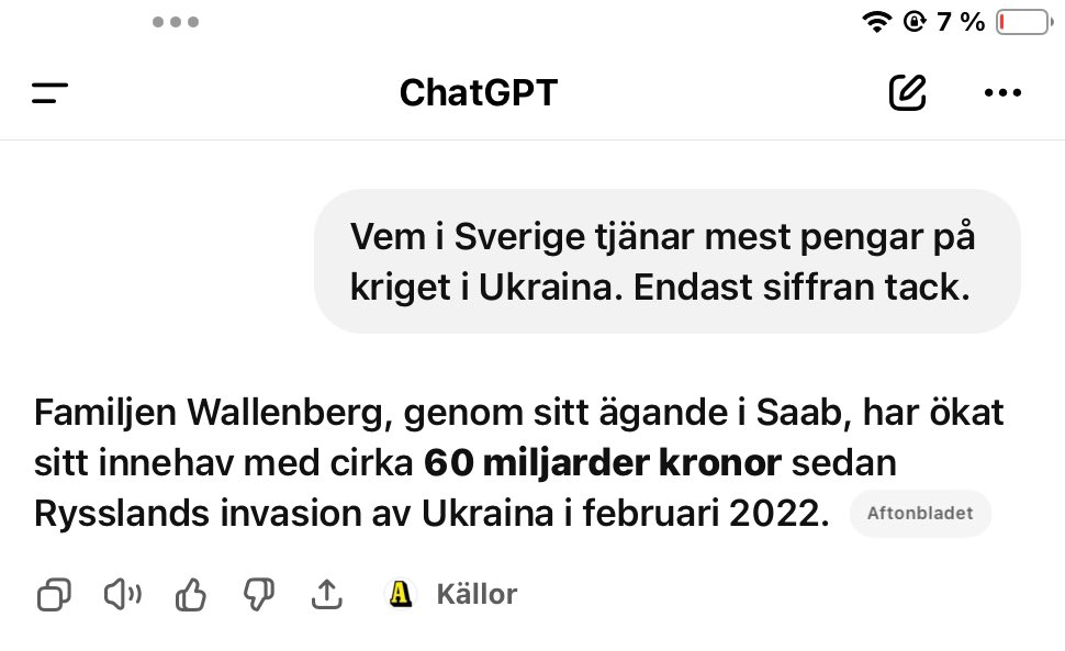 SLAVA WALLLEN… JA MENARA SLAVA UKRAINE. haha ryssen är mindre fiende mot svenska skattebetalare än dom här tomtarna. #wallenberg