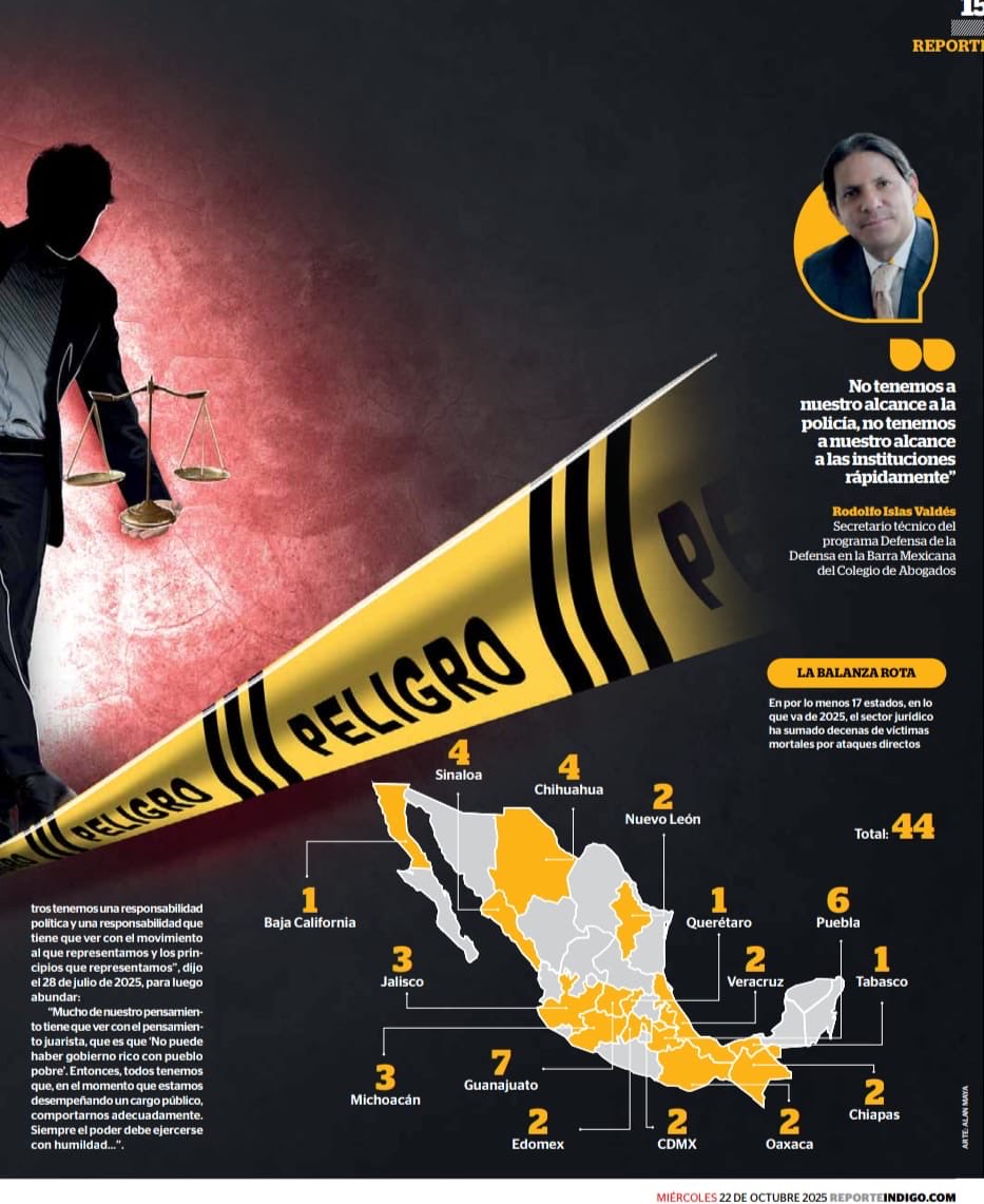 Gracias por la invitación a platicar en <a href="/Reporte_Indigo/">Reporte Índigo</a> sobre los ataques a la abogacía en México; urge fortalecer la unión del gremio y la relación con las autoridades!! <a href="/BMA_Abogados/">Barra Mexicana, Colegio de Abogados A.C.</a> <a href="/IMSMPenalistas/">IMS&M</a>