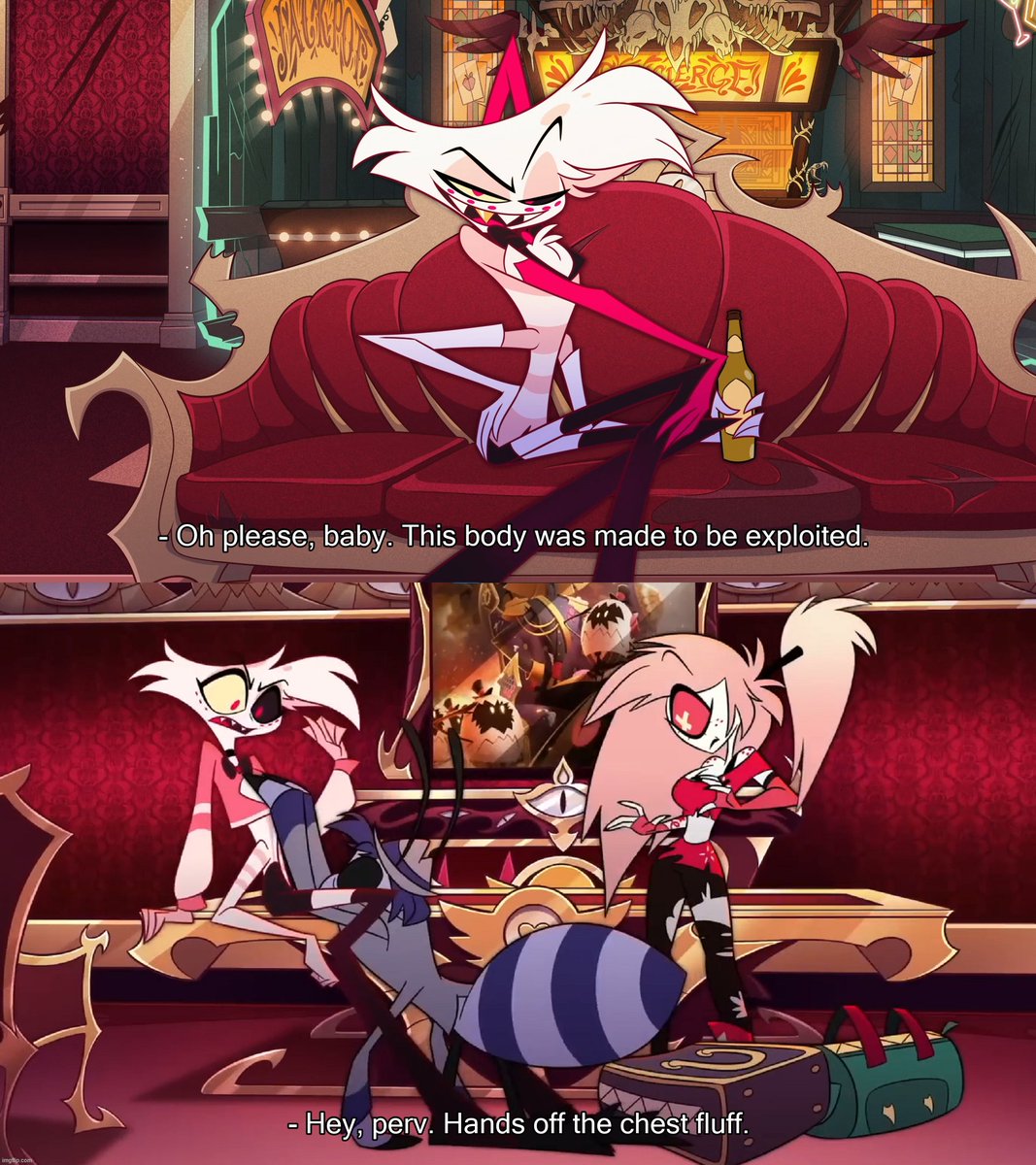 Can we talk about Angel's progress and how he's learning to respect and love himself?
#HazbinHotel #Hellaverse #AngelDust