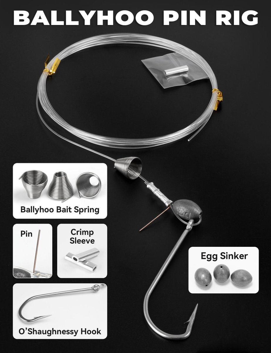 BlueWingFishing's tweet photo. 🐟 New Drop: Ballyhoo Pin Rig🔥 🔥 🔥 
.
Easy to rig, swim-ready in seconds ⚡
.
Available in multiple options: Mono, Fluorocarbon, and Soft Wire versions
.
🎣 Get yours and make every troll count. 
#Bluewing #fishingrig #ballyhoorig #new #fyp #fishingtackle https://t.co/s5cKaZJYSu