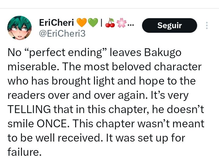 Bakugou stans think they're the center of the world. The majority liked 431. Your favorite character may win polls, but you're not the majority of the fandom.