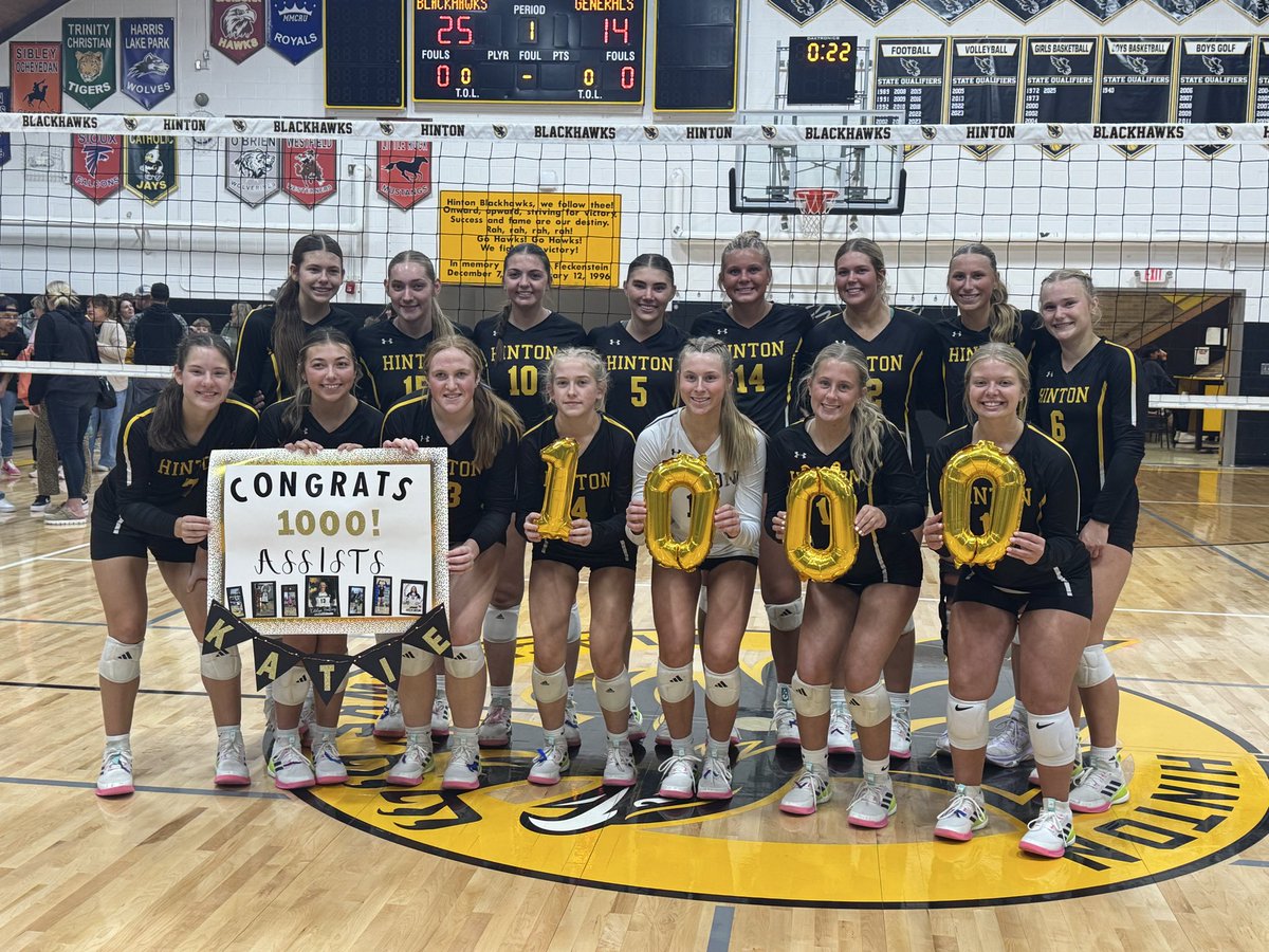 A birthday and 1,000 assists!!! What a night, Katie Hoefling!! Happy birthday and keep it rolling!