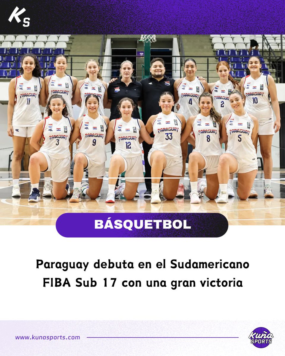 ¡Qué debut!⛹🏻‍♀️

🇵🇾Con una victoria sobre Colombia, Paraguay inició su participación en el Sudamericano FIBA Sub 17 Femenino Asunción 2025.

✅Fue 65-58 (22-17, 16-19, 19-14, 8-8), con Karin Cáceres como la máxima anotadora con 13 puntos.

#KuñaSports💜