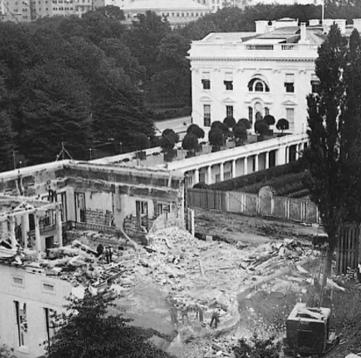 Well, this is an absolute tragedy to the White House. Literally tearing down a section of the White House. How dare OBAMA wreck the White House in order to put an indoor basketball court?!? Using tax payer funds. 🙄

Sit down libtards.