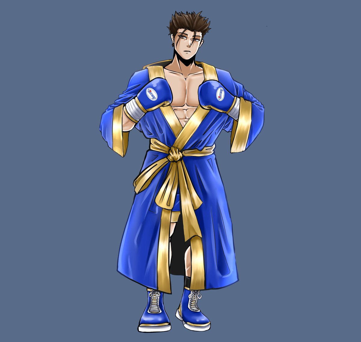 Siyigah's tweet photo. My third OC

Name : Rakuchi Todara
Height : 175 cm
Weight : 55 kg
Job : Pro boxer and gamers (hobby) 

Art by Richo Ricko (FB) https://t.co/H9Ghw6kiAe