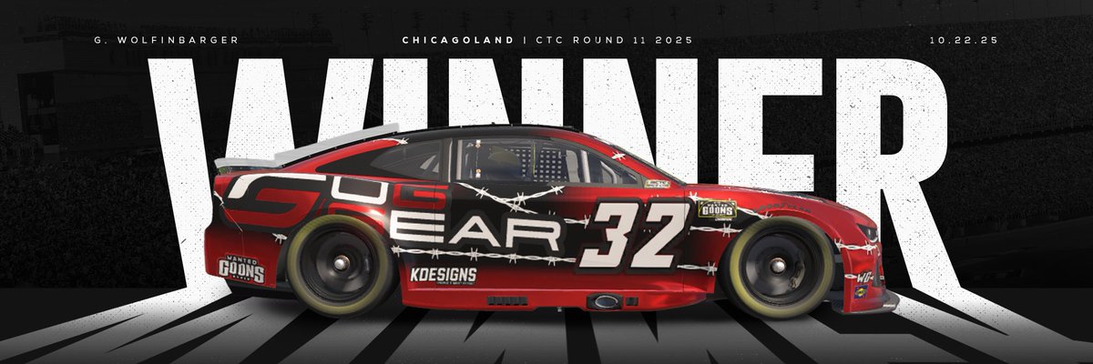 Time to add another sticker! Wolfinbarger takes the win at Chicagoland!

#MostWanted | <a href="/WGiRacing/">WG iRacing</a>