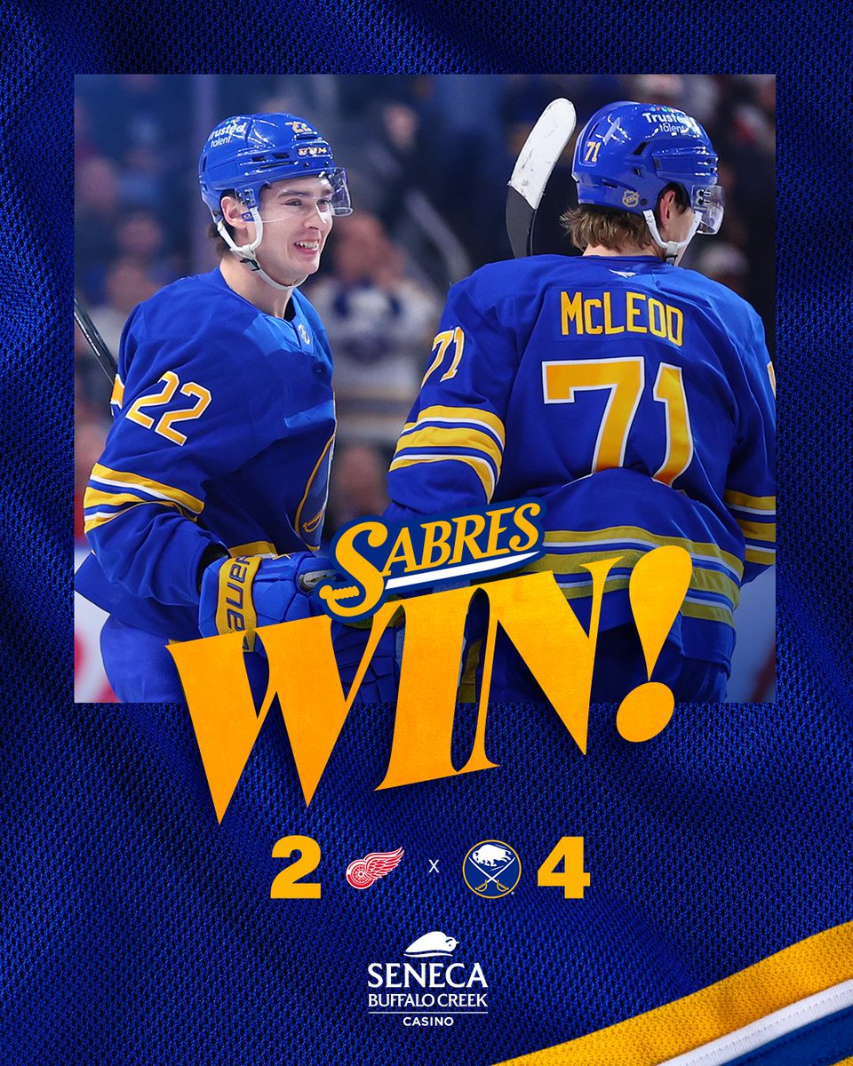 Buffalo Sabres (@buffalosabres) on Twitter photo THAT’S A SABRES WIN 🚨
#LetsGoBuffalo | <a href="/SenecaBuffalo/">Seneca Buffalo Creek Casino</a> THAT’S A SABRES WIN 🚨
#LetsGoBuffalo | <a href="/SenecaBuffalo/">Seneca Buffalo Creek Casino</a>