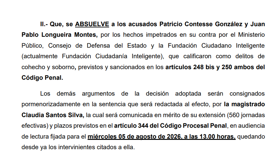 La investigación y juzgamiento en el #CasoSQM muestran que perdimos la cordura. 
Los hechos datan del año 2008.
El juicio se inició en FEBRERO DE 2023.
Hoy, 22 de octubre de 2025, se da a conocer el veredicto, resolviéndose además que el fallo se comunicará el 5 DE AGOSTO DE 2026