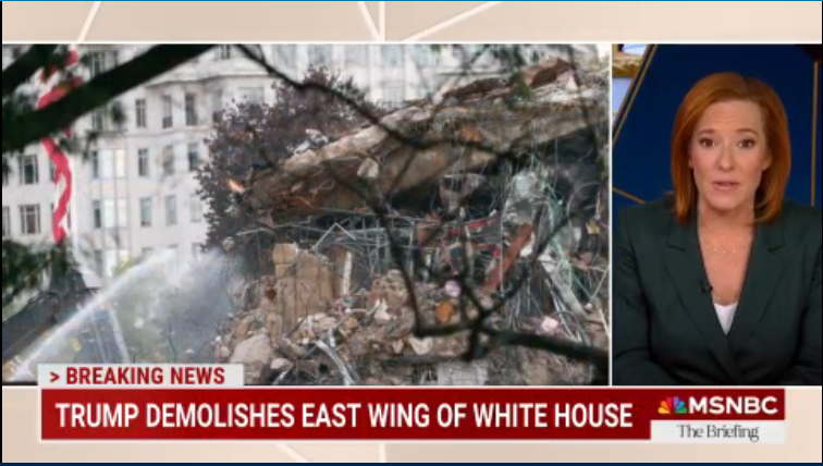 "This is an absolute gut punch." Jen Psaki reacts to Donald Trump's demolition of the White House's East Wing.
bsky.app/profile/briefi…