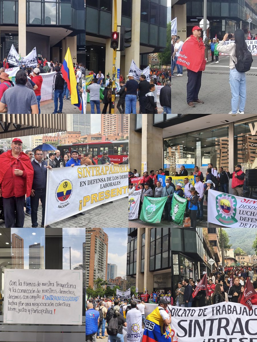 CesarALuqueF's tweet photo. Hoy frente a la sede nacional del Ministerio del Trabajo @MintrabajoCol en Bogotá, levantamos la voz, pidiendo al ministro Antonio Sanguino @AntonioSanguino que no expidan el decreto a través del cual quieren recortar la negociación colectiva en el sector privado y de los trabajadores oficiales, lo que afecta el derecho fundamental de asociación sindical, que debe el Estado colombiano no solo defender, sino promover. 

Igual que en Bogotá, hubo protestas frente a varias Direcciones Territoriales del MinTrabajo, en Villavicencio, Manizales, Medellín, Cali y Bucaramanga. El derecho de la negociación colectiva, que lo ganaron trabajadores que lucharon por décadas, no vamos a permitir su recorte en el gobierno del presidente Gustavo Petro @petrogustavo

En Bogotá hicieron presencia directivos y afiliados de sindicatos de Boyacá, Cundinamarca, Valle del Cauca, Tolima, Meta y Bogotá. Gracias a todos por su compromiso y su espíritu de lucha, igualmente gracias a Timoteo Romero miembro del Comité Ejecutivo de la CUT Nacional.

Sintrametal Bogotá, Sintraces, Utibac Tocancipá, Utibac Yumbo, Untraemis, Sintrapazdelrio, Singerbel, Sintracarcol Bogotá, Sintrapulcar Gachancipá, Anthoc Villavicencio, Sintrapulcar Bogotá, OTIP, Sintraimagra, Sintrainduleche, Sintranep, Escuela María Cano, Sintraproquipa Tocancipá, UTCF, UNO, Sitrav, Sintraquim Cajicá, OSM, Sintracolpen, Sintrauniseguridad, Sindiredes, Unialimenta, Asdecos, Unitralag, Sindicato Trabajadores del Tolima, Sindicolmena, Sintraicañazucol, Sintrava, Sintrasecfin, Sinthol Bogotá, Sinthol Nacional, Ustrafin, Sintratics, Sintramerito, Sintralimenticia, Sintraemaf, Escuela Popular José María Carbonell

La lucha sigue...