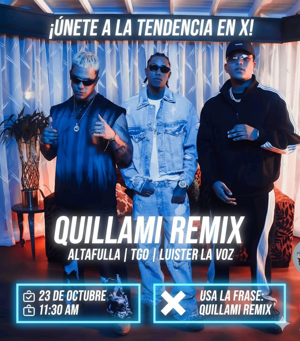 melanier998's tweet photo. Mañana 11:30AM todos activos en la tendencia🥷🏼💚 
Recuerden usar la frase: QUILLAMI REMIX🫶🏼 @altafullaa @tgo_official_ https://t.co/rvqG27ZN6F