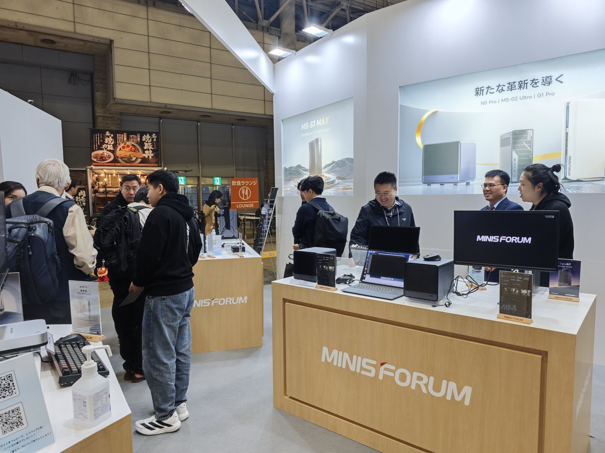 😄「Japan IT Week 秋 2025 」で製品展示中、皆様のご来場をお待ちしております。

2025年10月22日（水）～10月24日（金）
場所：幕張メッセ 3 ホール 
小間番号：A12-36​ 

製品詳細&gt;&gt;
minisforum.jp/pages/it-week-…