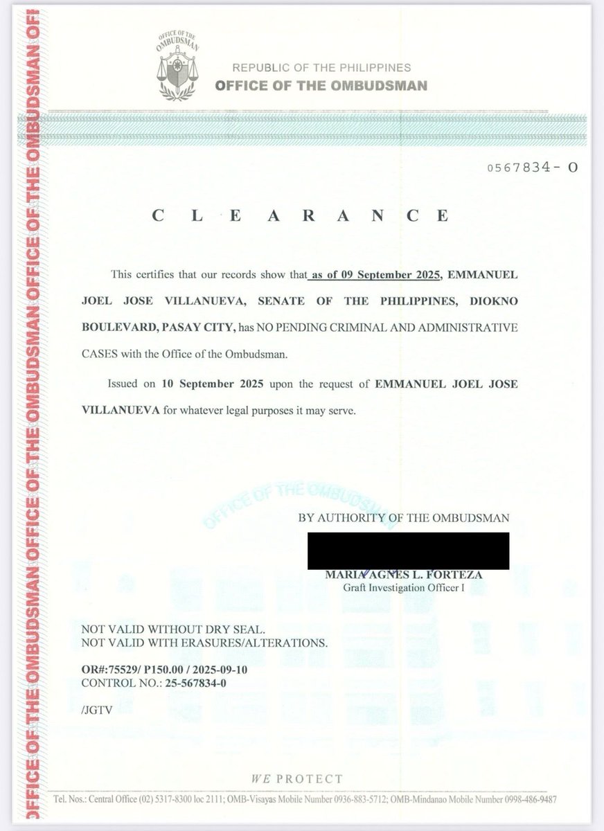 newswatchplusph's tweet image. VILLANUEVA INSISTS HE HAS NO PENDING CASES
JUST IN: Senator Joel Villanueva presents certifications from the Office of the Ombudsman and the Sandiganbayan confirming that he has no pending criminal or administrative cases before either anti-graft body.
The documents were…