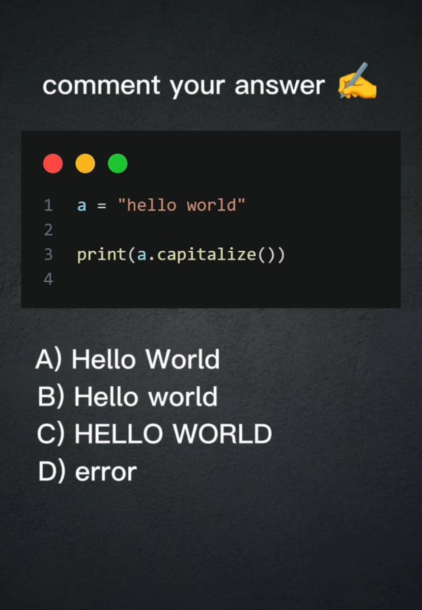 Python_Dv's tweet image. Comment your answers below! 👇