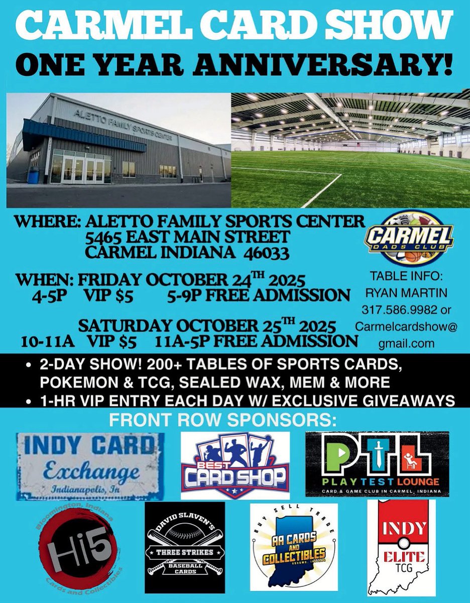 CashmereCards's tweet photo. So excited for the #CarmelCardShow One Year Anniversary show this weekend!  Come see me Friday or Saturday!  #CantWait #WhoDoYouCollect https://t.co/tKaIXC8Lfg