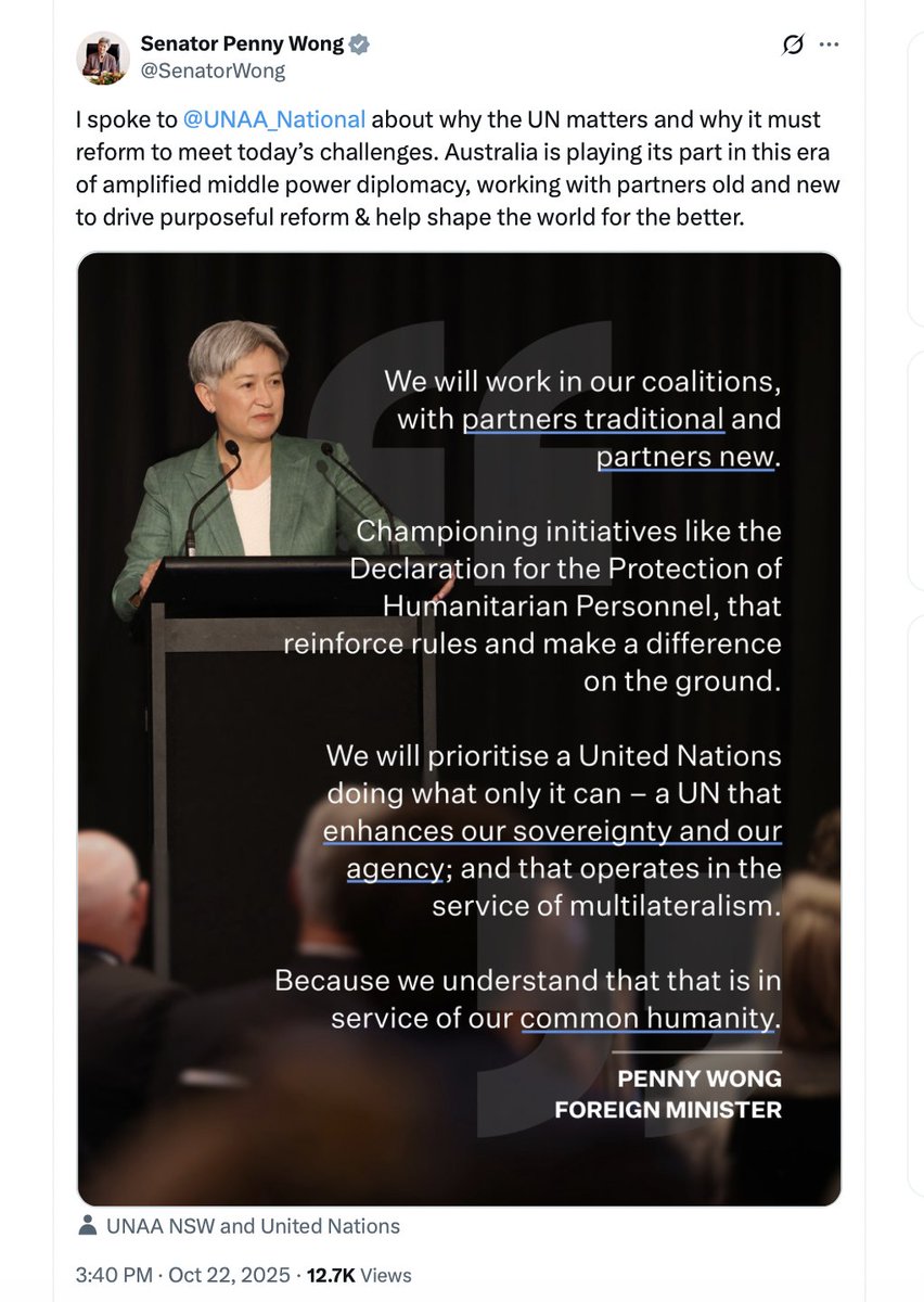 Ronni🧂Salt NowOnBlueSkySocial (@ronnisalt) on Twitter photo <a href="/SenatorWong/">Senator Penny Wong</a> <a href="/UNAA_National/">UNA-Australia</a> <a href="/unaansw/">UNAA NSW</a> <a href="/UN/">United Nations</a> sweet Goddess of Garbled-Corporate-Speak
What on earth is . . . "amplified middle-power diplomacy"?
Some undiscovered cause of mid-gut flatulence?
It sounds like a bad case of the farts
This is why political comms people need to do an annual compulsory 3 months somewhere away <a href="/SenatorWong/">Senator Penny Wong</a> <a href="/UNAA_National/">UNA-Australia</a> <a href="/unaansw/">UNAA NSW</a> <a href="/UN/">United Nations</a> sweet Goddess of Garbled-Corporate-Speak
What on earth is . . . "amplified middle-power diplomacy"?
Some undiscovered cause of mid-gut flatulence?
It sounds like a bad case of the farts
This is why political comms people need to do an annual compulsory 3 months somewhere away