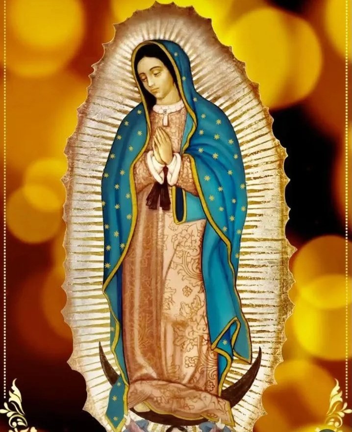 ✝️ Dios te salve, María, 
llena eres de gracia;
el Señor es contigo.
Bendita Tú eres 
entre todas las mujeres,
y bendito es el fruto de tu vientre, Jesús. 

Santa María, Madre de Dios,
ruega por nosotros, pecadores,
ahora y en la hora de nuestra muerte. Amén 🙏