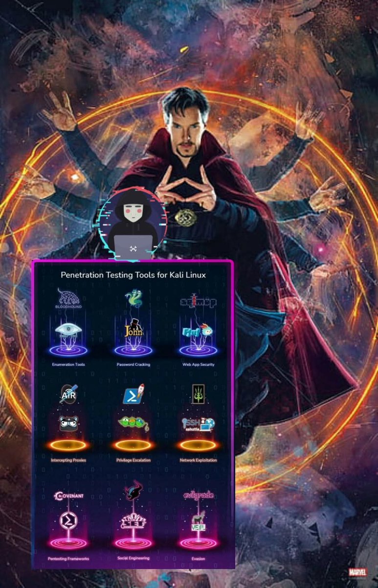 Anastasis_King's tweet image. 🐉Penetration Testing Tools for Kali Linux

🔹Enumeration Tools
🔹Password Cracking
🔹Web App Security
🔹Intercepting Proxies
🔹Privilege Escalation
🔹Network Exploitation
🔹Pentesting Framework
🔹Social Engineering
🔹Evasion

🔖#infosec #cybersecurity #hacking #pentesting