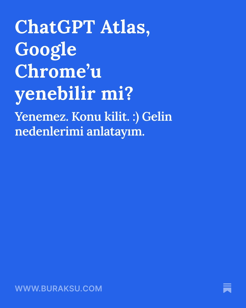 ChatGPT Atlas'ın Google Chrome'u yerinden etmesi zor.
Nedenlerini tane tane anlattım.

open.substack.com/pub/generalist…