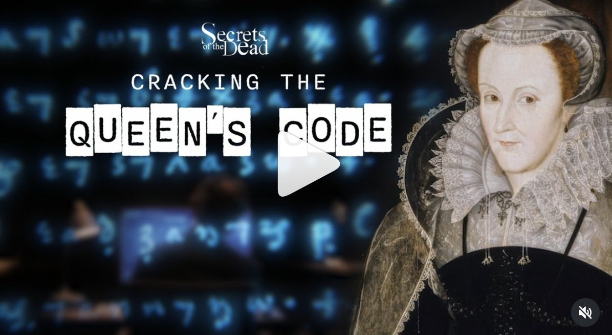 EMHerstory's tweet photo. Just watched 'Cracking the Queen's Code' previewing on PBS here tonight - terrific program and fun to hear #AmyBlakeway @HuntingRebels @DrAlexCourtney and #StevenReid along with that amazing international team of code-breakers. Do have a look! https://t.co/qtJMwOcNs4
