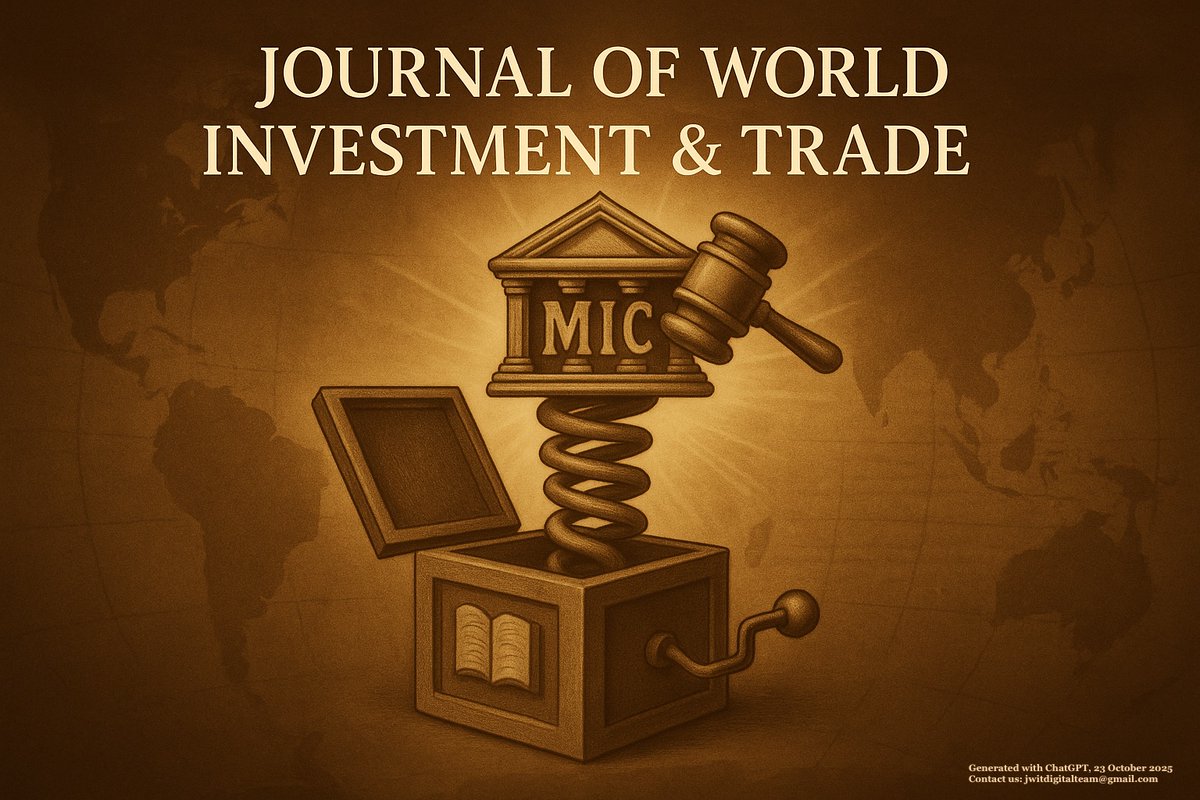 In ‘A New Toy: Will the Establishment of a Multilateral Investment Court Weaken Investment Protection?’ (2025) 26(5) JWIT 925-949, Pawel Marcisz argues the MIC may ultimately strengthen – rather than weaken – investment protection. Access here: shorturl.at/2mPQ3