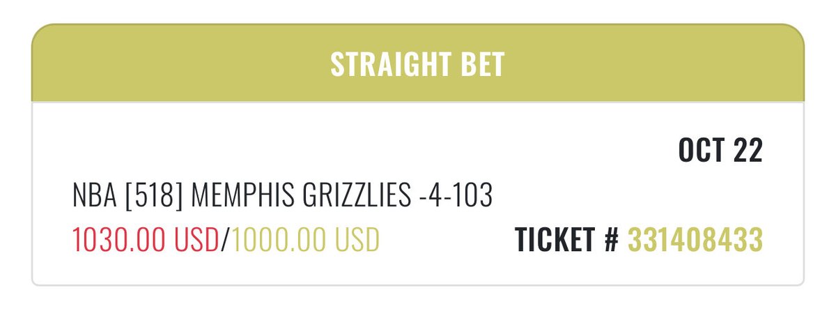 💰[1] Grizzlies -4