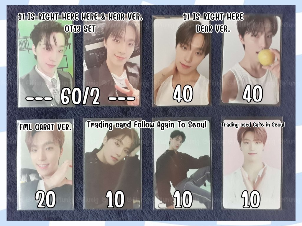 fiunig's tweet photo. (3) 🧸 WTS ขาย พร้อมส่งค่ะ 🐇

🩷 การ์ด seventeen ราคาตามภาพ 🩷
📮 ค่าส่ง 30฿ ยอด 150+ ส่งฟรีค่ะ ✅
🔥🔥 เหมาทั้งเธรด (1-3) = 250รวมส่ง เอกชน 🔥
สอบถามเพิ่มเติ��ได้นะคะ ยินดีถ่ายส่องไฟให้ค่ะ 😸

#ตลาดนัดสวนแครอท #ตลาดนัดseventeen https://t.co/eWmIijrua2